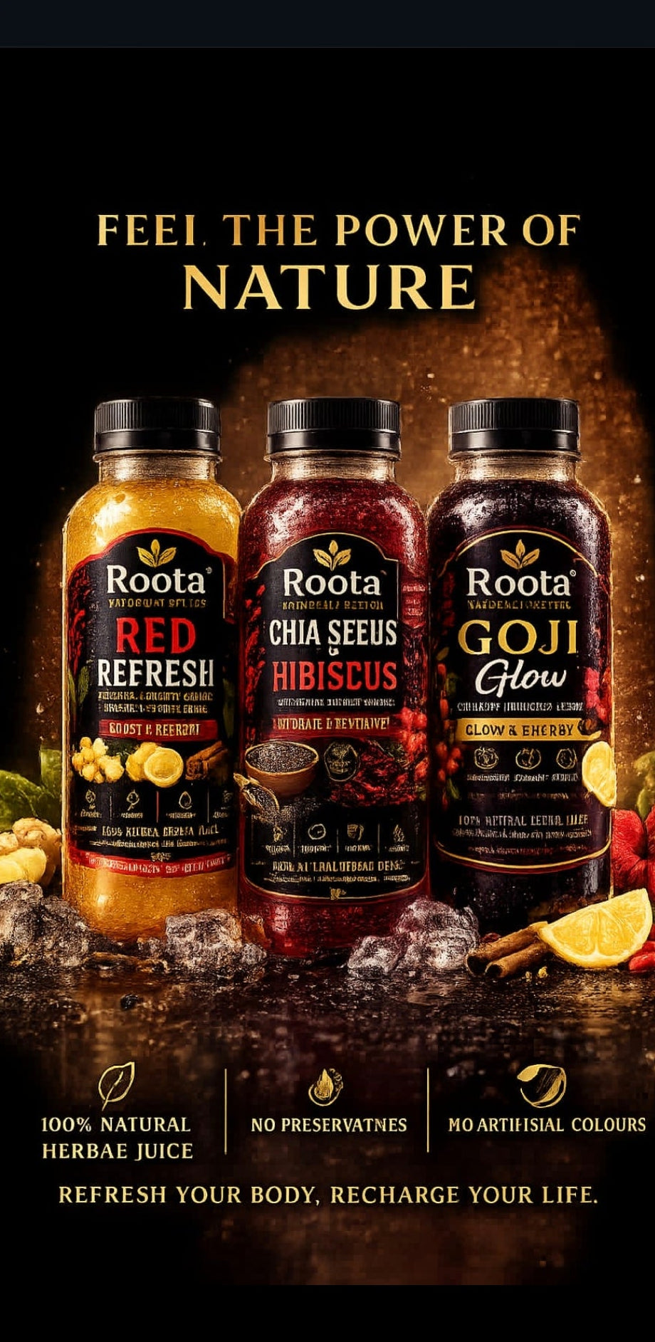 Roota Chia Seeds Hibiscus Drink